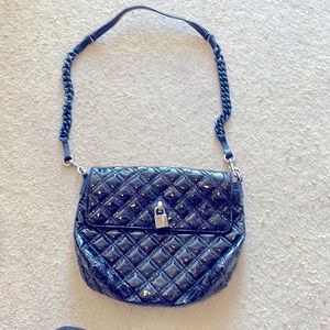 Marc Jacobs quilted navy blue patent purse